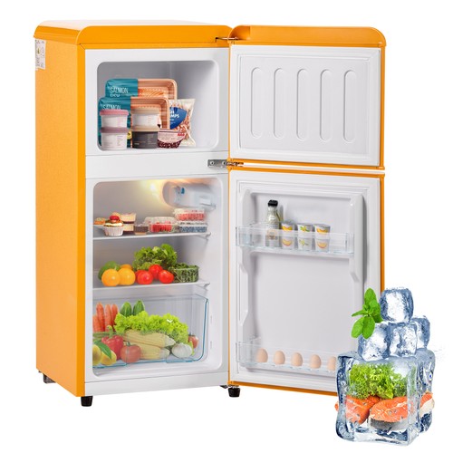 Retro kühlschrank gelb - retro,